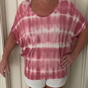 Pink tie dye ladies shirt